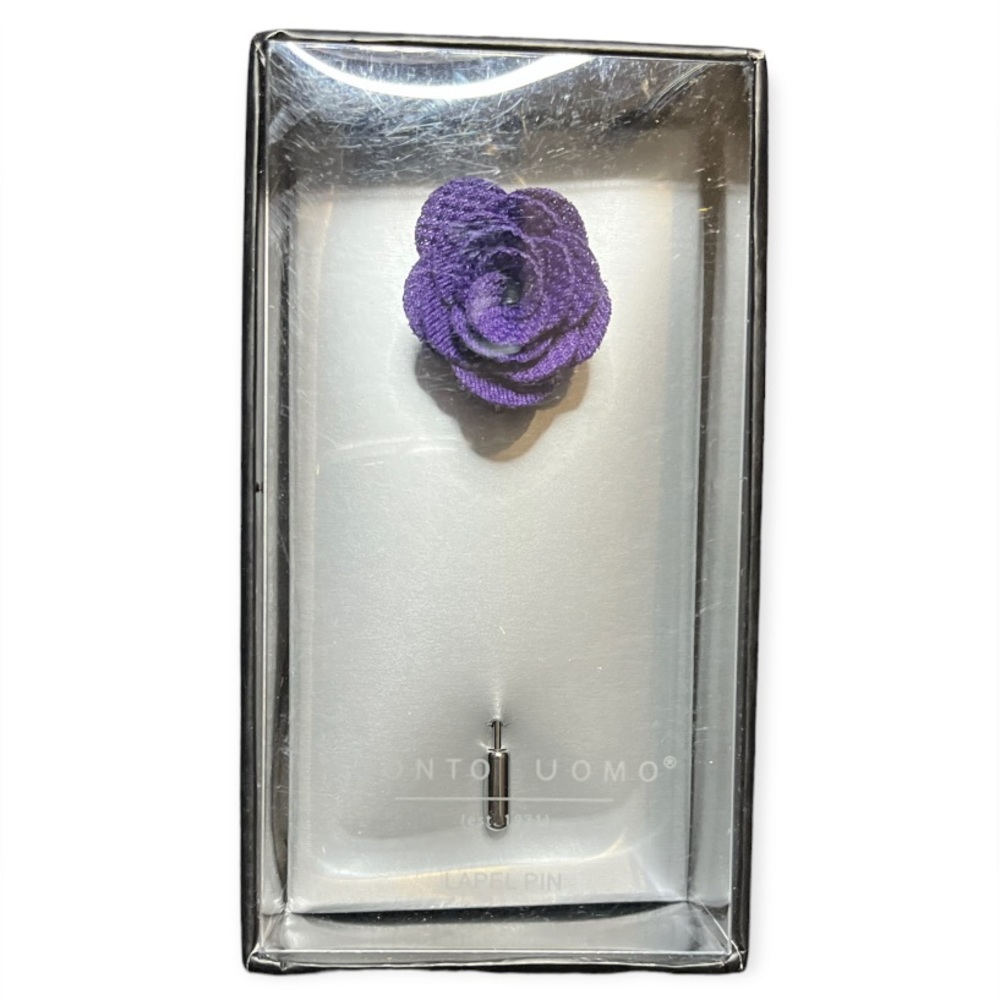 Men’s Purple Polka Dot Lapel Pin Flower